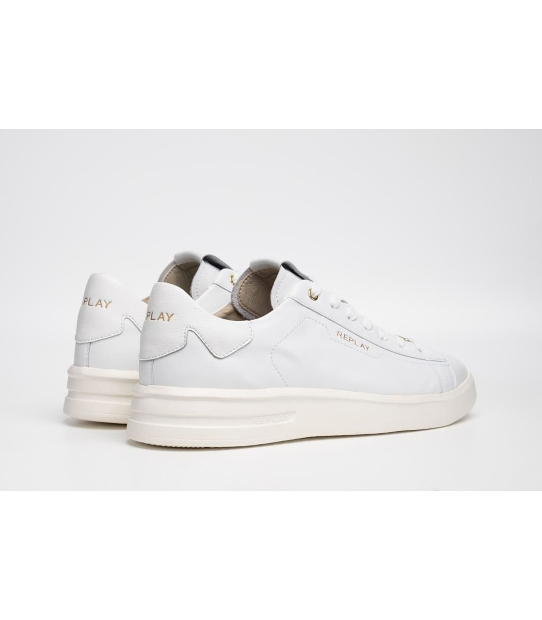 メタルプレート レザースニーカー 詳細画像 ホワイト 2